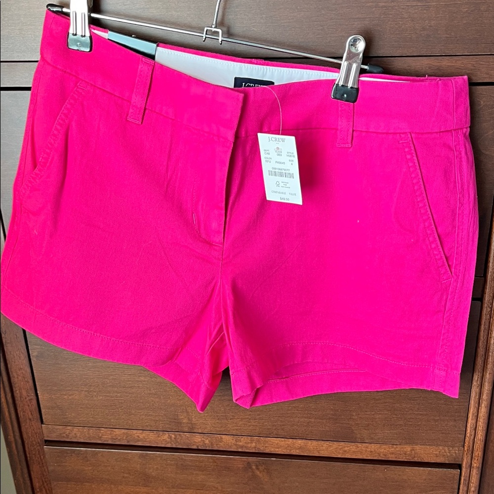 J. Crew Bright Hot Pink Chino Bermuda Shorts